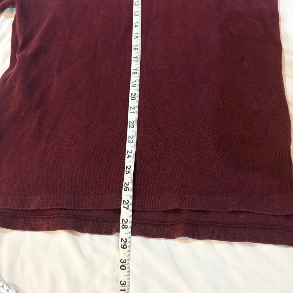 Polo Ralph Lauren Mens Burgundy Maroon Pique Cotton Short Sleeve Polo Shirt M - Picture 8 of 9